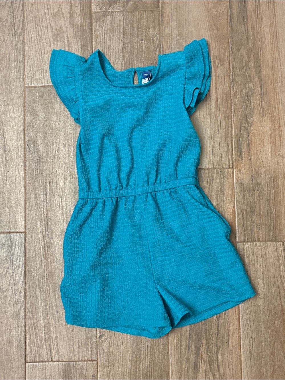 Old Navy Girls' Teal Flutter-Sleeve Knit Romper